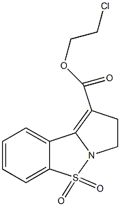 2-chloroethyl 2,3-dihydropyrrolo[1,2-b][1,2]benzisothiazole-1-carboxylate 5,5-dioxide Struktur