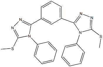 3-(methylsulfanyl)-5-{3-[5-(methylsulfanyl)-4-phenyl-4H-1,2,4-triazol-3-yl]phenyl}-4-phenyl-4H-1,2,4-triazole,491875-00-4,结构式