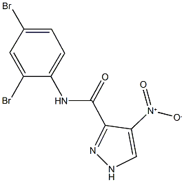 N-(2,4-dibromophenyl)-4-nitro-1H-pyrazole-3-carboxamide 结构式