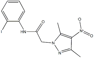 2-{4-nitro-3,5-dimethyl-1H-pyrazol-1-yl}-N-(2-iodophenyl)acetamide Structure