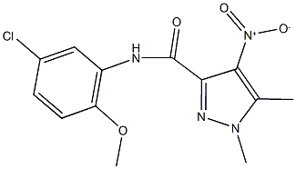 N-(5-chloro-2-methoxyphenyl)-4-nitro-1,5-dimethyl-1H-pyrazole-3-carboxamide Structure