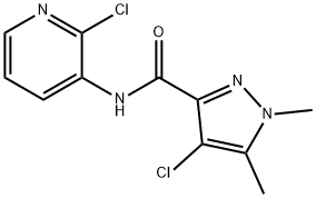 4-chloro-N-(2-chloro-3-pyridinyl)-1,5-dimethyl-1H-pyrazole-3-carboxamide 结构式