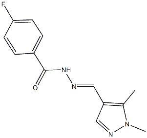 N'-[(1,5-dimethyl-1H-pyrazol-4-yl)methylene]-4-fluorobenzohydrazide|