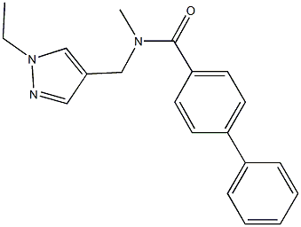 N-[(1-ethyl-1H-pyrazol-4-yl)methyl]-N-methyl[1,1'-biphenyl]-4-carboxamide 结构式