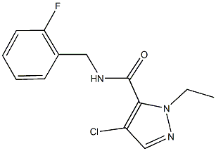 4-chloro-1-ethyl-N-(2-fluorobenzyl)-1H-pyrazole-5-carboxamide,492422-55-6,结构式