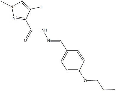 4-iodo-1-methyl-N'-(4-propoxybenzylidene)-1H-pyrazole-3-carbohydrazide Structure