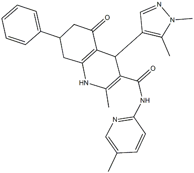492422-67-0 4-(1,5-dimethyl-1H-pyrazol-4-yl)-2-methyl-N-(5-methylpyridin-2-yl)-5-oxo-7-phenyl-1,4,5,6,7,8-hexahydroquinoline-3-carboxamide