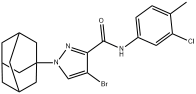 1-(1-adamantyl)-4-bromo-N-(3-chloro-4-methylphenyl)-1H-pyrazole-3-carboxamide Struktur