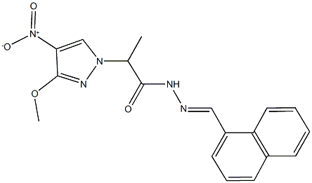 2-{4-nitro-3-methoxy-1H-pyrazol-1-yl}-N'-(1-naphthylmethylene)propanohydrazide,492424-11-0,结构式