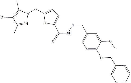 N'-[4-(benzyloxy)-3-methoxybenzylidene]-5-[(4-chloro-3,5-dimethyl-1H-pyrazol-1-yl)methyl]-2-furohydrazide Structure