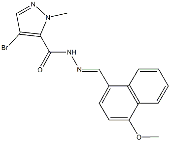 4-bromo-N'-[(4-methoxy-1-naphthyl)methylene]-1-methyl-1H-pyrazole-5-carbohydrazide 结构式