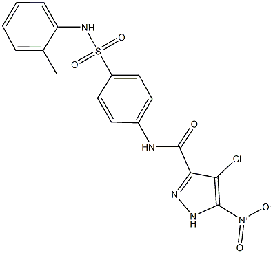 4-chloro-5-nitro-N-[4-(2-toluidinosulfonyl)phenyl]-1H-pyrazole-3-carboxamide,492424-61-0,结构式