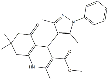 methyl 4-(3,5-dimethyl-1-phenyl-1H-pyrazol-4-yl)-2,7,7-trimethyl-5-oxo-1,4,5,6,7,8-hexahydro-3-quinolinecarboxylate Structure