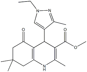 methyl 4-(1-ethyl-3-methyl-1H-pyrazol-4-yl)-2,7,7-trimethyl-5-oxo-1,4,5,6,7,8-hexahydro-3-quinolinecarboxylate Structure