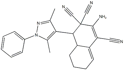 2-amino-4-(3,5-dimethyl-1-phenyl-1H-pyrazol-4-yl)-4a,5,6,7-tetrahydro-1,3,3(4H)-naphthalenetricarbonitrile Structure