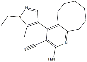 2-amino-4-(1-ethyl-5-methyl-1H-pyrazol-4-yl)-5,6,7,8,9,10-hexahydrocycloocta[b]pyridine-3-carbonitrile|