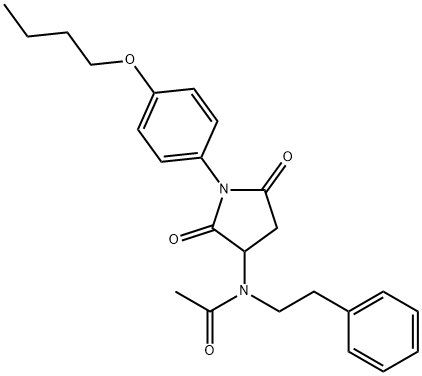 N-[1-(4-butoxyphenyl)-2,5-dioxo-3-pyrrolidinyl]-N-(2-phenylethyl)acetamide Structure