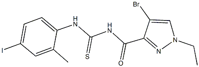 N-[(4-bromo-1-ethyl-1H-pyrazol-3-yl)carbonyl]-N'-(4-iodo-2-methylphenyl)thiourea Struktur