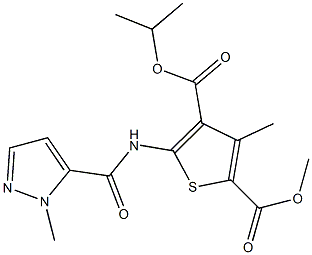 4-isopropyl 2-methyl 3-methyl-5-{[(1-methyl-1H-pyrazol-5-yl)carbonyl]amino}-2,4-thiophenedicarboxylate|