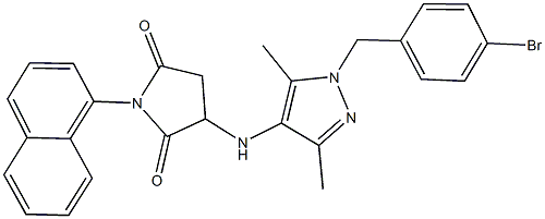 3-{[1-(4-bromobenzyl)-3,5-dimethyl-1H-pyrazol-4-yl]amino}-1-(1-naphthyl)-2,5-pyrrolidinedione Struktur