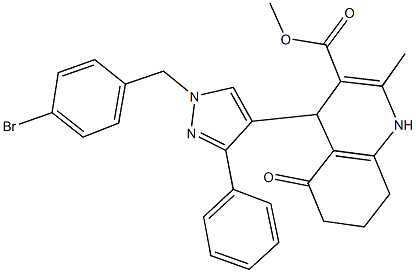 methyl 4-[1-(4-bromobenzyl)-3-phenyl-1H-pyrazol-4-yl]-2-methyl-5-oxo-1,4,5,6,7,8-hexahydro-3-quinolinecarboxylate|