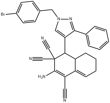 2-amino-4-[1-(4-bromobenzyl)-3-phenyl-1H-pyrazol-4-yl]-4a,5,6,7-tetrahydro-1,3,3(4H)-naphthalenetricarbonitrile|