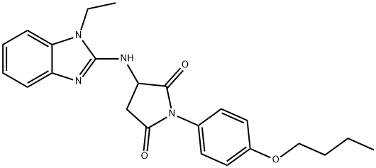 1-(4-butoxyphenyl)-3-[(1-ethyl-1H-benzimidazol-2-yl)amino]-2,5-pyrrolidinedione Structure