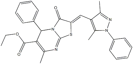 ethyl 2-[(3,5-dimethyl-1-phenyl-1H-pyrazol-4-yl)methylene]-7-methyl-3-oxo-5-phenyl-2,3-dihydro-5H-[1,3]thiazolo[3,2-a]pyrimidine-6-carboxylate|