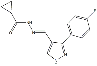 N'-{[3-(4-fluorophenyl)-1H-pyrazol-4-yl]methylene}cyclopropanecarbohydrazide 结构式