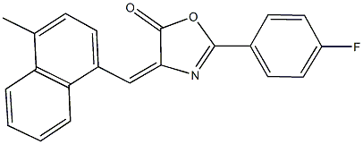 2-(4-fluorophenyl)-4-[(4-methyl-1-naphthyl)methylene]-1,3-oxazol-5(4H)-one Struktur