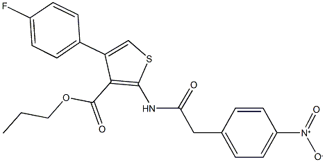 propyl 4-(4-fluorophenyl)-2-[({4-nitrophenyl}acetyl)amino]-3-thiophenecarboxylate,492428-55-4,结构式