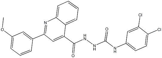 N-(3,4-dichlorophenyl)-2-{[2-(3-methoxyphenyl)-4-quinolinyl]carbonyl}hydrazinecarboxamide Struktur