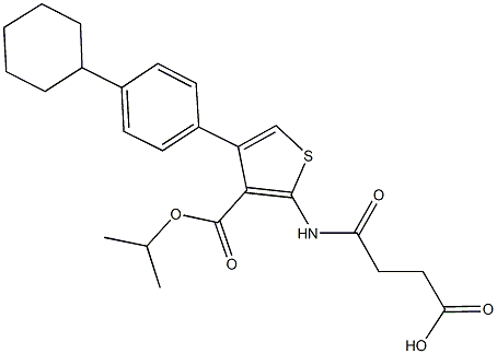 4-{[4-(4-cyclohexylphenyl)-3-(isopropoxycarbonyl)-2-thienyl]amino}-4-oxobutanoic acid Structure