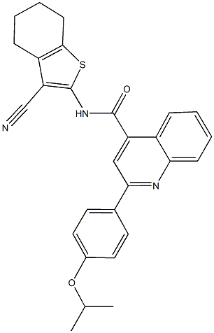 N-(3-cyano-4,5,6,7-tetrahydro-1-benzothien-2-yl)-2-(4-isopropoxyphenyl)-4-quinolinecarboxamide Structure