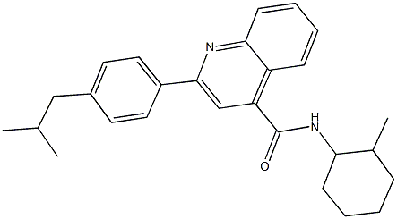 2-(4-isobutylphenyl)-N-(2-methylcyclohexyl)-4-quinolinecarboxamide Structure