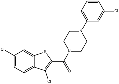 1-(3-chlorophenyl)-4-[(3,6-dichloro-1-benzothien-2-yl)carbonyl]piperazine,492433-53-1,结构式