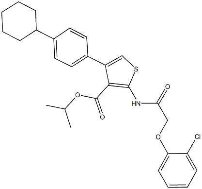 isopropyl 2-{[(2-chlorophenoxy)acetyl]amino}-4-(4-cyclohexylphenyl)thiophene-3-carboxylate 结构式