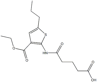 5-{[3-(ethoxycarbonyl)-5-propyl-2-thienyl]amino}-5-oxopentanoic acid Struktur