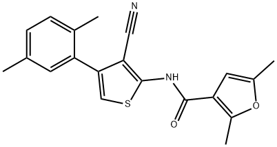 N-[3-cyano-4-(2,5-dimethylphenyl)-2-thienyl]-2,5-dimethyl-3-furamide 结构式