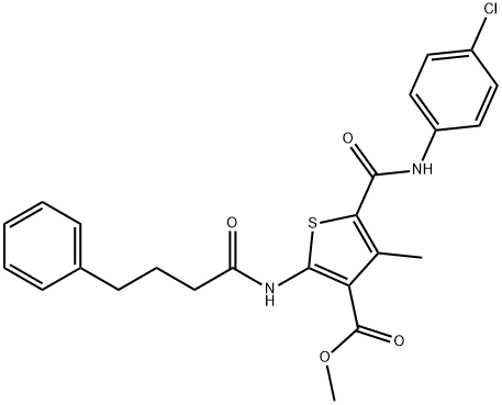 methyl 5-[(4-chloroanilino)carbonyl]-4-methyl-2-[(4-phenylbutanoyl)amino]thiophene-3-carboxylate,492433-86-0,结构式
