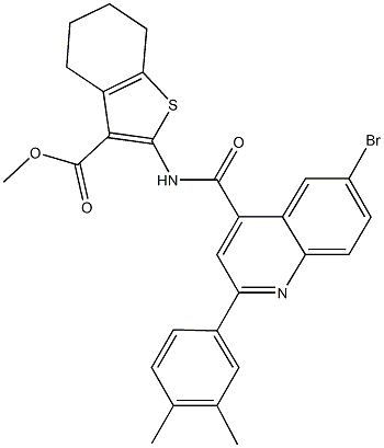 methyl 2-({[6-bromo-2-(3,4-dimethylphenyl)quinolin-4-yl]carbonyl}amino)-4,5,6,7-tetrahydro-1-benzothiophene-3-carboxylate|