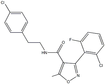 3-(2-chloro-6-fluorophenyl)-N-[2-(4-chlorophenyl)ethyl]-5-methyl-4-isoxazolecarboxamide,492434-46-5,结构式