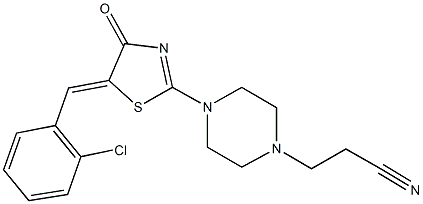 3-{4-[5-(2-chlorobenzylidene)-4-oxo-4,5-dihydro-1,3-thiazol-2-yl]-1-piperazinyl}propanenitrile|