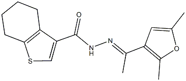 N'-[1-(2,5-dimethyl-3-furyl)ethylidene]-4,5,6,7-tetrahydro-1-benzothiophene-3-carbohydrazide 化学構造式