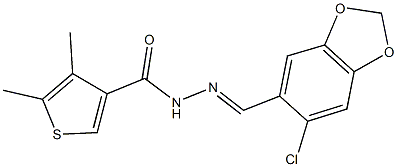 N'-[(6-chloro-1,3-benzodioxol-5-yl)methylene]-4,5-dimethyl-3-thiophenecarbohydrazide Structure