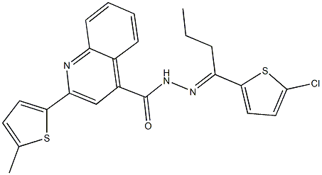 N'-[1-(5-chloro-2-thienyl)butylidene]-2-(5-methyl-2-thienyl)-4-quinolinecarbohydrazide Structure