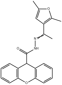 N'-[1-(2,5-dimethyl-3-furyl)ethylidene]-9H-xanthene-9-carbohydrazide,492438-53-6,结构式