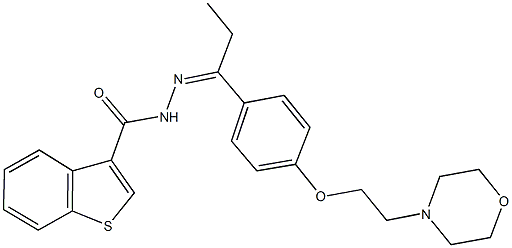 N'-(1-{4-[2-(4-morpholinyl)ethoxy]phenyl}propylidene)-1-benzothiophene-3-carbohydrazide 化学構造式