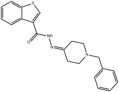N'-(1-benzyl-4-piperidinylidene)-1-benzothiophene-3-carbohydrazide 化学構造式