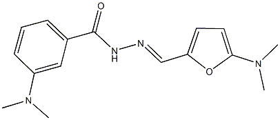 3-(dimethylamino)-N'-{[5-(dimethylamino)-2-furyl]methylene}benzohydrazide Struktur